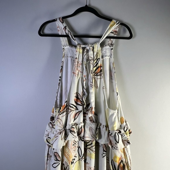 Free People Size Medium Anita High Low Maxi Dress Boho Festival Ruffle Tiered - Picture 8 of 13